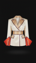Structured Silk Blazer with Sharp Shoulders