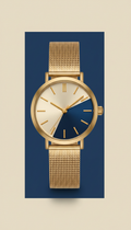 Women's Mesh Strap Amber Accent Watch