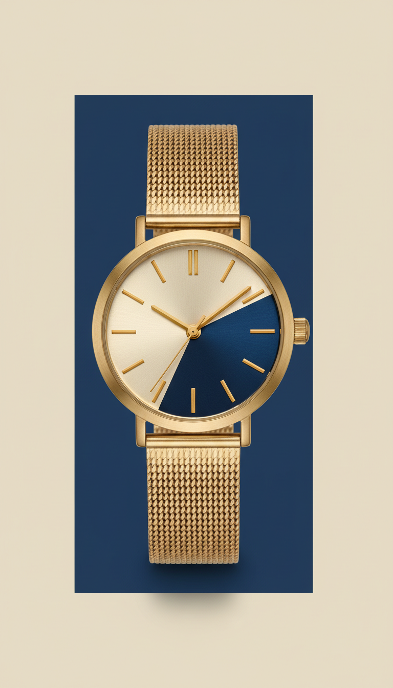Women's Mesh Strap Amber Accent Watch