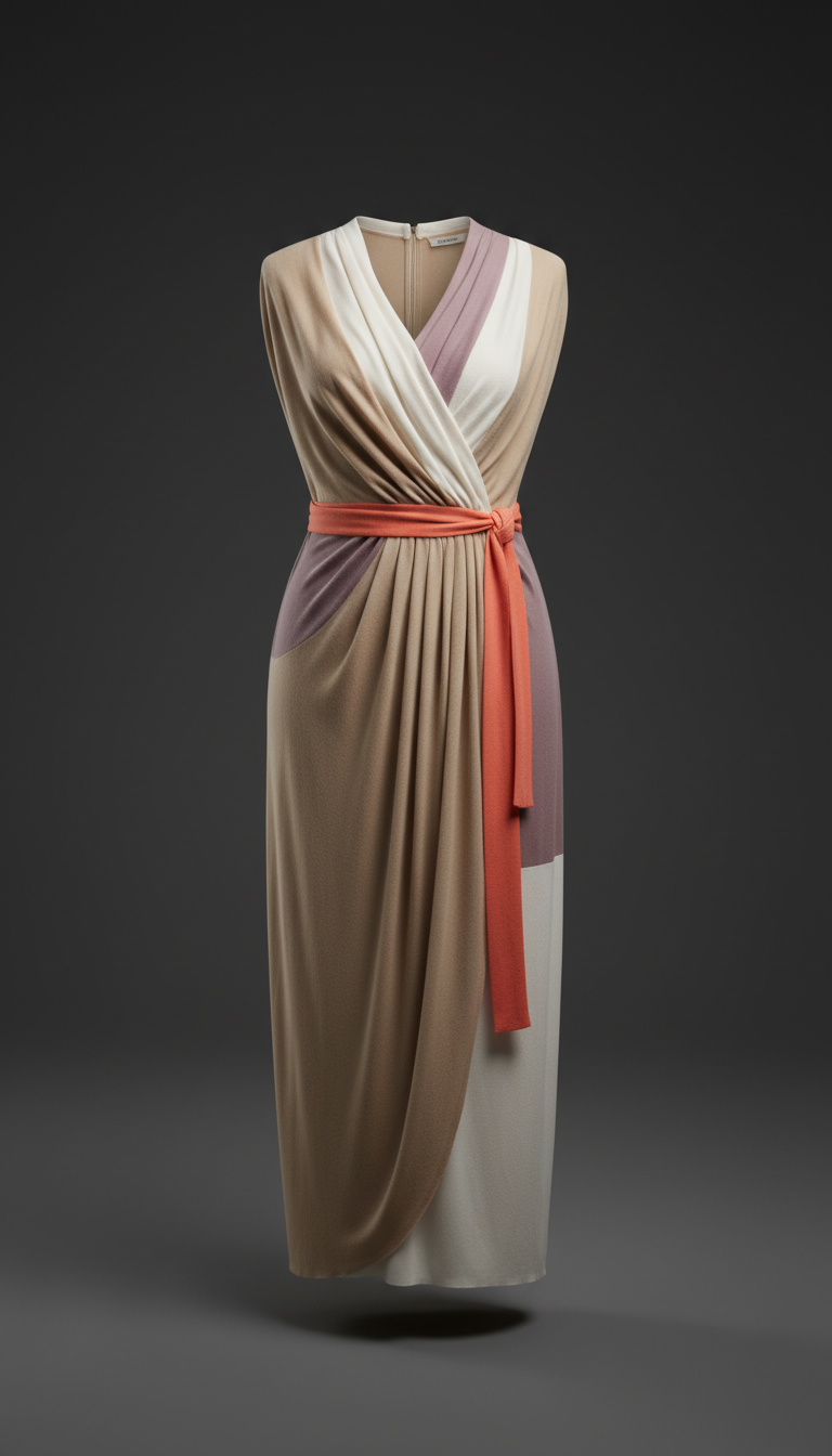 Draped Cashmere Dress Asymmetric Hem
